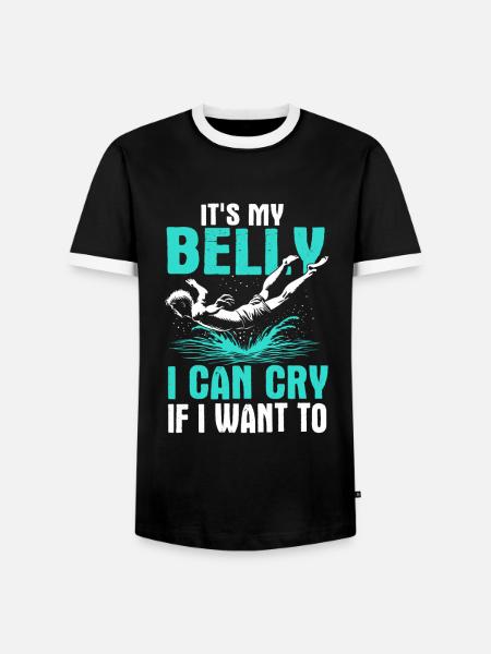 Bellyflop Belly Flop - Männer Kontrast-T-Shirt - Schwarz/Weiß