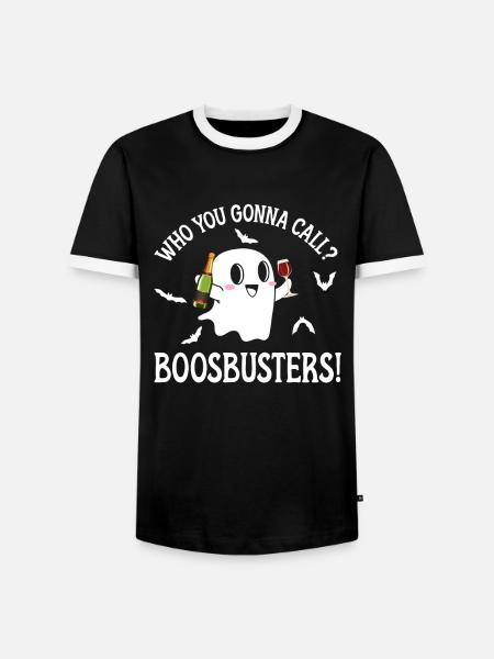 Cute Ghost halloween - Männer Kontrast-T-Shirt - Schwarz/Weiß