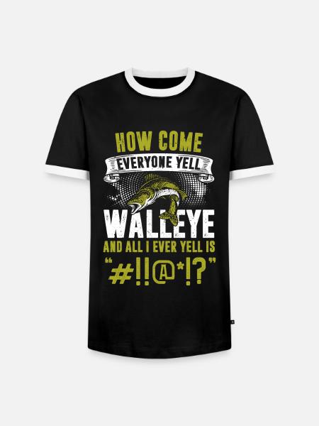 Walleye Fishing - Männer Kontrast-T-Shirt - Schwarz/Weiß
