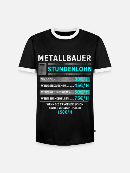 METALLBAUER - Männer Kontrast-T-Shirt - Schwarz/Weiß