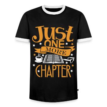 Reading Just One More Chapter Book Love - Men's Ringer Shirt - black/white - Front - AI Model Female 172 light (172cm) & AI Model Male 178 light (178cm)