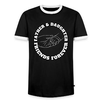 Father & Daughter Friends Forever White - Men's Ringer Shirt - black/white - Front - AI Model Female 172 light (172cm) & AI Model Male 178 light (178cm)