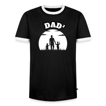 Dad² 2 Sons White - Männer Kontrast-T-Shirt - Schwarz/Weiß - Vorne - AI Model Female 172 light (172cm) & AI Model Male 178 light (178cm)