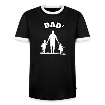 Dad² 2 Children White - Männer Kontrast-T-Shirt - Schwarz/Weiß - Vorne - AI Model Female 172 light (172cm) & AI Model Male 178 light (178cm)