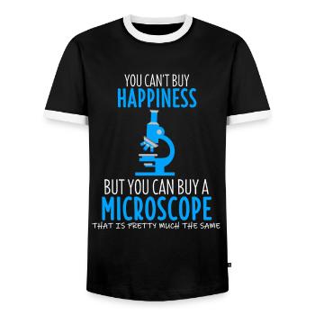 Biologist Shirt Biology Microscope Laboratory Gift - Men's Ringer Shirt - black/white - Front - AI Model Female 172 light (172cm) & AI Model Male 178 light (178cm)