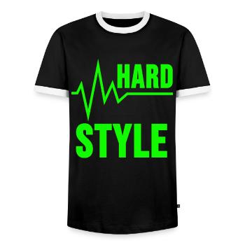 Chemise Hardstyle Cadeau Festival Style Raver - T-shirt contrasté Homme - noir/blanc - Devant - AI Model Female 172 light (172cm) & AI Model Male 178 light (178cm)