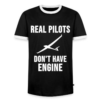 Glider Glider Pilot Cool Gift - T-shirt contrasté Homme - noir/blanc - Devant - AI Model Female 172 light (172cm) & AI Model Male 178 light (178cm)