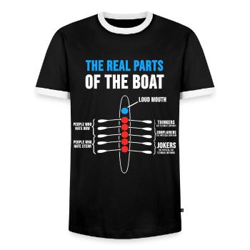 Rudern Ruderer Ruderboot Trainer Spruch Geschenk - Männer Kontrast-T-Shirt - Schwarz/Weiß - Vorne - AI Model Female 172 light (172cm) & AI Model Male 178 light (178cm)