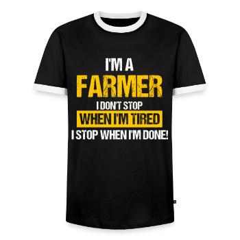 Fermier ferme ferme ferme récolte cadeau de la ferme - T-shirt contrasté Homme - noir/blanc - Devant - AI Model Female 172 light (172cm) & AI Model Male 178 light (178cm)