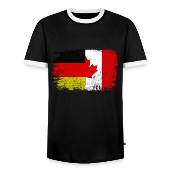 Kanada Kanada-Flagge Deutschland Cool Geschenk - Männer Kontrast-T-Shirt - Schwarz/Weiß - Vorne - AI Model Female 172 light (172cm) & AI Model Male 178 light (178cm)