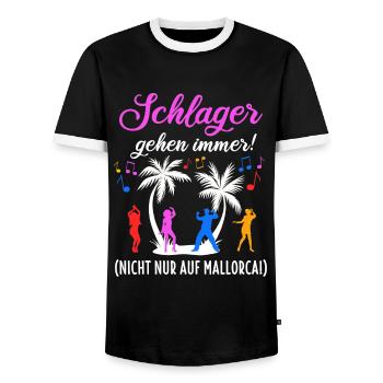 Schlager Schlagermusik Schlagerfan Music Gift - Men's Ringer Shirt - black/white - Front - AI Model Female 172 light (172cm) & AI Model Male 178 light (178cm)