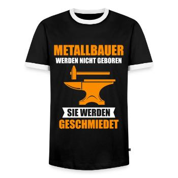 Locksmith Metalworker Craftsman Saying Gift - Men's Ringer Shirt - black/white - Front - AI Model Female 172 light (172cm) & AI Model Male 178 light (178cm)