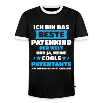 Patenkind Patentante Pate Geburt Geschenk - Männer Kontrast-T-Shirt - Schwarz/Weiß - Vorne - AI Model Female 172 light (172cm) & AI Model Male 178 light (178cm)