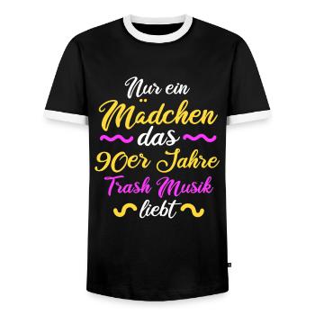 90er Jahre Party Neunziger 90s Trash Geschenk - Männer Kontrast-T-Shirt - Schwarz/Weiß - Vorne - AI Model Female 172 light (172cm) & AI Model Male 178 light (178cm)