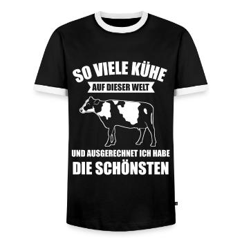 Viehwirt Rinder Viehzüchter Kühe Bauer Geschenk - Männer Kontrast-T-Shirt - Schwarz/Weiß - Vorne - AI Model Female 172 light (172cm) & AI Model Male 178 light (178cm)