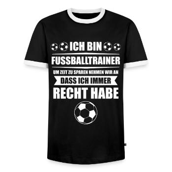 Fussballtrainer Fussball Coach Lustig Geschenk - Männer Kontrast-T-Shirt - Schwarz/Weiß - Vorne - AI Model Female 172 light (172cm) & AI Model Male 178 light (178cm)