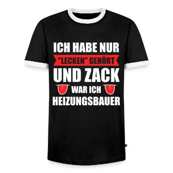 Heizung Heizungsbau Heizungsbauer Beruf Geschenk - Männer Kontrast-T-Shirt - Schwarz/Weiß - Vorne - AI Model Female 172 light (172cm) & AI Model Male 178 light (178cm)