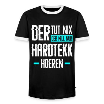 Hard Tekk Hardtekk Tekkno Gabber Spruch Geschenk - Männer Kontrast-T-Shirt - Schwarz/Weiß - Vorne - AI Model Female 172 light (172cm) & AI Model Male 178 light (178cm)