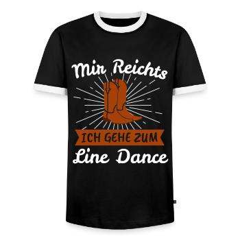 Line Dance Linedance Linedancing Western Geschenk - Männer Kontrast-T-Shirt - Schwarz/Weiß - Vorne - AI Model Female 172 light (172cm) & AI Model Male 178 light (178cm)