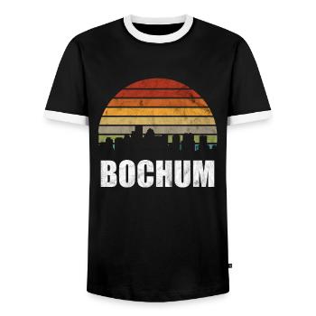 Bochum Ruhrgebiet Ruhrpott Stadt gift - Men's Ringer Shirt - black/white - Front - AI Model Female 172 light (172cm) & AI Model Male 178 light (178cm)