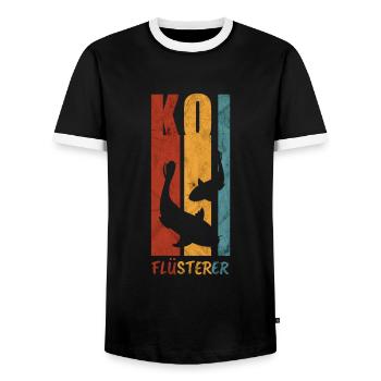 Koi Fisch Karpfen Geschenk - Männer Kontrast-T-Shirt - Schwarz/Weiß - Vorne - AI Model Female 172 light (172cm) & AI Model Male 178 light (178cm)