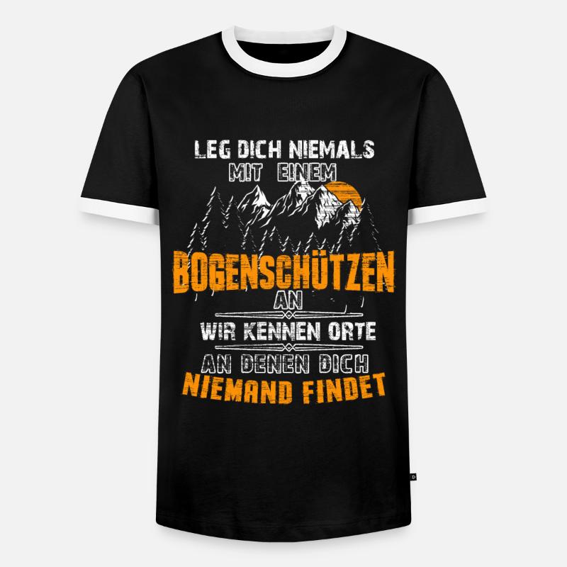 Bogenschießen Bogenschiessen Langbogen Geschenk - Männer Kontrast-T-Shirt - Schwarz/Weiß