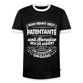 Patentante 2020 Taufpate Lieblingstante Geschenk - Männer Kontrast-T-Shirt - Schwarz/Weiß - Vorne - AI Model Female 172 light (172cm) & AI Model Male 178 light (178cm)