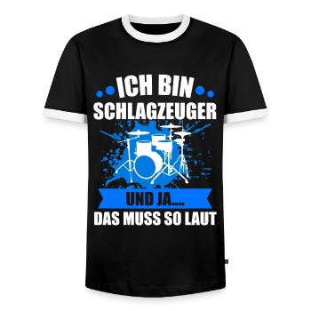 Schlagzeug Drummer Spruch Geschenk - Männer Kontrast-T-Shirt - Schwarz/Weiß - Vorne - AI Model Female 172 light (172cm) & AI Model Male 178 light (178cm)