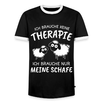 Schaf Schafe Hirte Geschenk - Männer Kontrast-T-Shirt - Schwarz/Weiß - Vorne - AI Model Female 172 light (172cm) & AI Model Male 178 light (178cm)