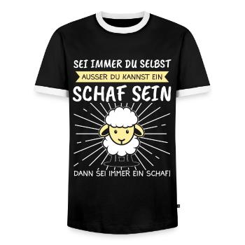 Schaf Schafe Hirte Geschenk - Männer Kontrast-T-Shirt - Schwarz/Weiß - Vorne - AI Model Female 172 light (172cm) & AI Model Male 178 light (178cm)