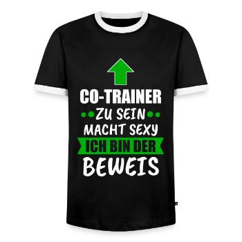 Co Trainer Fußballtrainer Geschenk - Männer Kontrast-T-Shirt - Schwarz/Weiß - Vorne - AI Model Female 172 light (172cm) & AI Model Male 178 light (178cm)