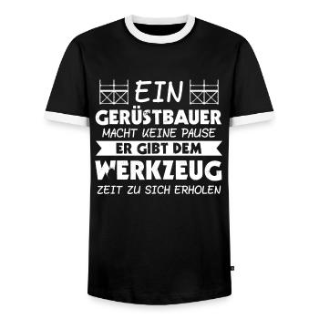 Gerüstbauer Gerüstbau Baustelle Geschenk - Männer Kontrast-T-Shirt - Schwarz/Weiß - Vorne - AI Model Female 172 light (172cm) & AI Model Male 178 light (178cm)