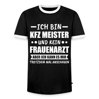 Kfz Meister Kfz Mechaniker Schrauben Geschenk - Männer Kontrast-T-Shirt - Schwarz/Weiß - Vorne - AI Model Female 172 light (172cm) & AI Model Male 178 light (178cm)