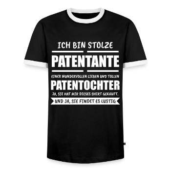 Patentante Lieblingstante Taufpatin Geschenk & Pat - Männer Kontrast-T-Shirt - Schwarz/Weiß - Vorne - AI Model Female 172 light (172cm) & AI Model Male 178 light (178cm)