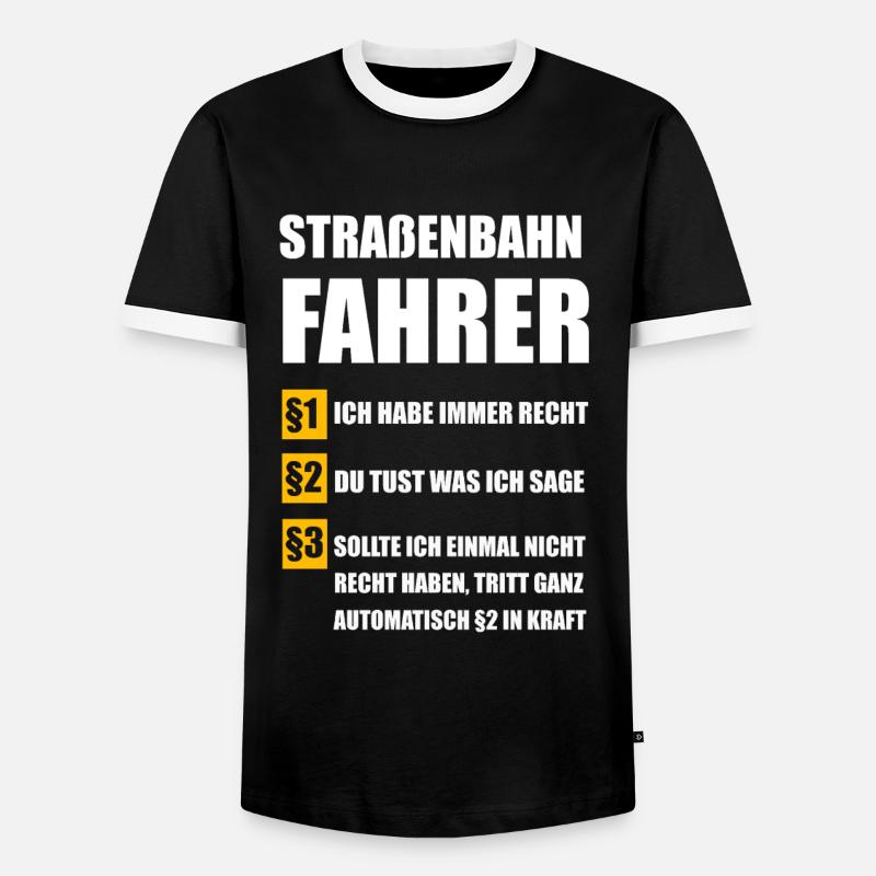 Straßenbahn Strassenbahn Straßenbahnfahrer - Männer Kontrast-T-Shirt - Schwarz/Weiß