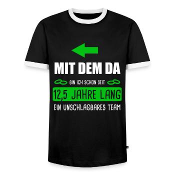 Petersilienhochzeit Petersilien Hochzeit Ehefrau - Männer Kontrast-T-Shirt - Schwarz/Weiß - Vorne - AI Model Female 172 light (172cm) & AI Model Male 178 light (178cm)