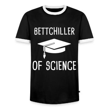 Bettchiller of Science Bachelor Abschluss Geschenk - Männer Kontrast-T-Shirt - Schwarz/Weiß - Vorne - AI Model Female 172 light (172cm) & AI Model Male 178 light (178cm)