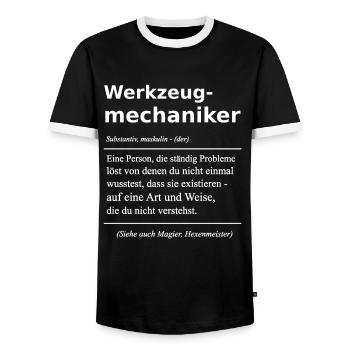 Werkzeugmechaniker Werkzeug Mechaniker Geschenk - Männer Kontrast-T-Shirt - Schwarz/Weiß - Vorne - AI Model Female 172 light (172cm) & AI Model Male 178 light (178cm)