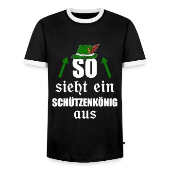 Schützenkönig Schützenfest Sportschütze Geschenk - Männer Kontrast-T-Shirt - Schwarz/Weiß - Vorne - AI Model Female 172 light (172cm) & AI Model Male 178 light (178cm)
