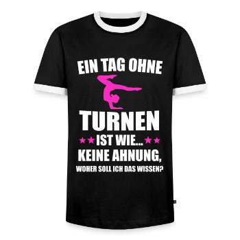 Turnen Gymnastik Turner Geschenk - Männer Kontrast-T-Shirt - Schwarz/Weiß - Vorne - AI Model Female 172 light (172cm) & AI Model Male 178 light (178cm)