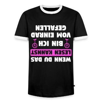 Einrad Einräder Einradfahrer Unicycle Geschenk - Männer Kontrast-T-Shirt - Schwarz/Weiß - Vorne - AI Model Female 172 light (172cm) & AI Model Male 178 light (178cm)