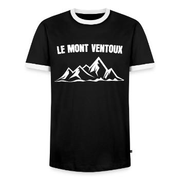 Le Mont Ventoux bicycle cyclist gift - Men's Ringer Shirt - black/white - Front - AI Model Female 172 light (172cm) & AI Model Male 178 light (178cm)