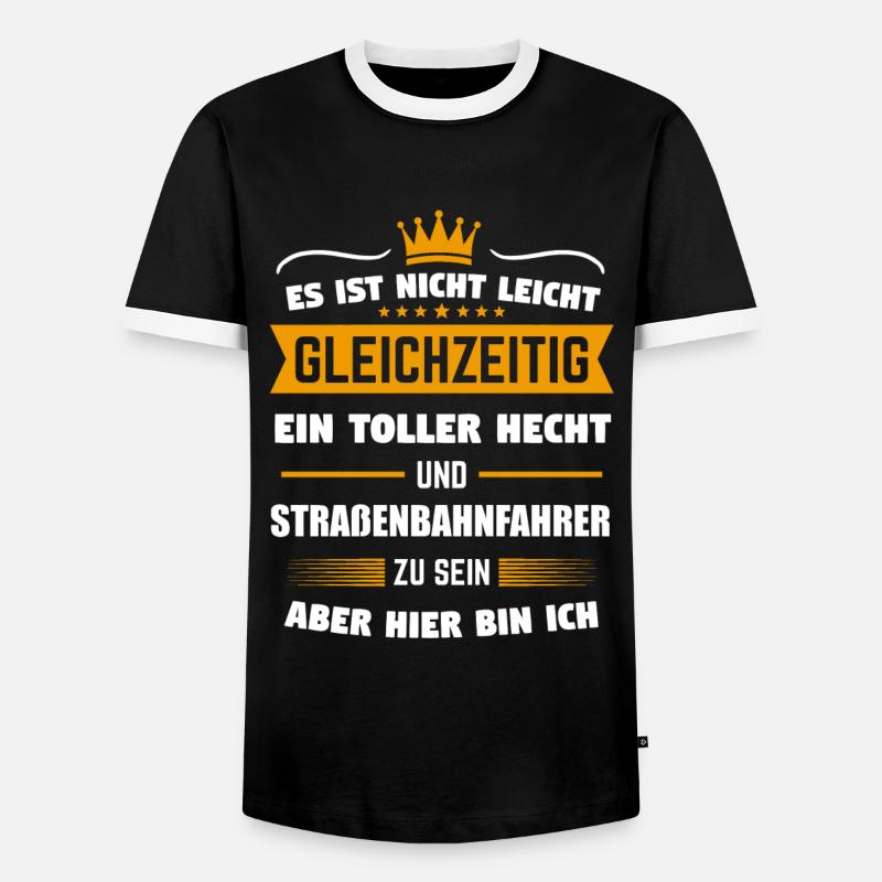 Straßenbahnfahrer Straßenbahn Bahn Geschenk - Männer Kontrast-T-Shirt - Schwarz/Weiß