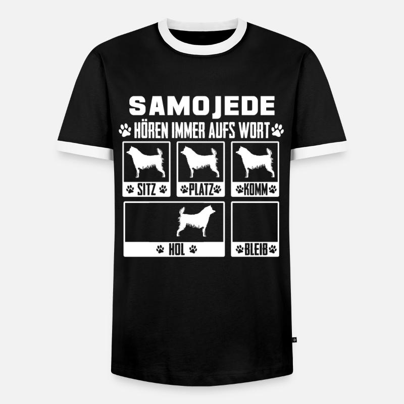 Samojede Samojeden Hund Geschenk - Männer Kontrast-T-Shirt - Schwarz/Weiß