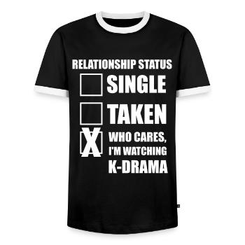 K-Drama South Korea Korean Clothes Geschenk - Männer Kontrast-T-Shirt - Schwarz/Weiß - Vorne - AI Model Female 172 light (172cm) & AI Model Male 178 light (178cm)