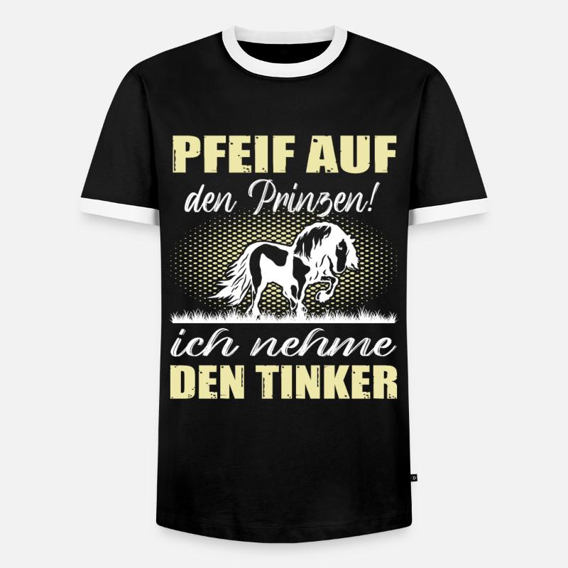 Tinker Pferd Reiten Geschenk - Männer Kontrast-T-Shirt - Schwarz/Weiß