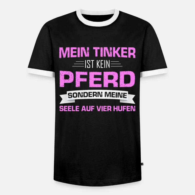 Tinker Pferd Reiter Geschenk - Männer Kontrast-T-Shirt - Schwarz/Weiß