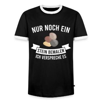 Steine Bemalen Stein Geschenk - Männer Kontrast-T-Shirt - Schwarz/Weiß - Vorne - AI Model Female 172 light (172cm) & AI Model Male 178 light (178cm)