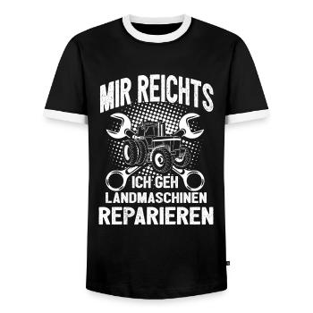 Landmaschinenmechaniker Landmaschinen Traktor - Männer Kontrast-T-Shirt - Schwarz/Weiß - Vorne - AI Model Female 172 light (172cm) & AI Model Male 178 light (178cm)