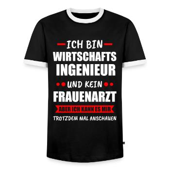 Wirtschaftsingenieur Ingenieur Ingenieure Geschenk - Männer Kontrast-T-Shirt - Schwarz/Weiß - Vorne - AI Model Female 172 light (172cm) & AI Model Male 178 light (178cm)